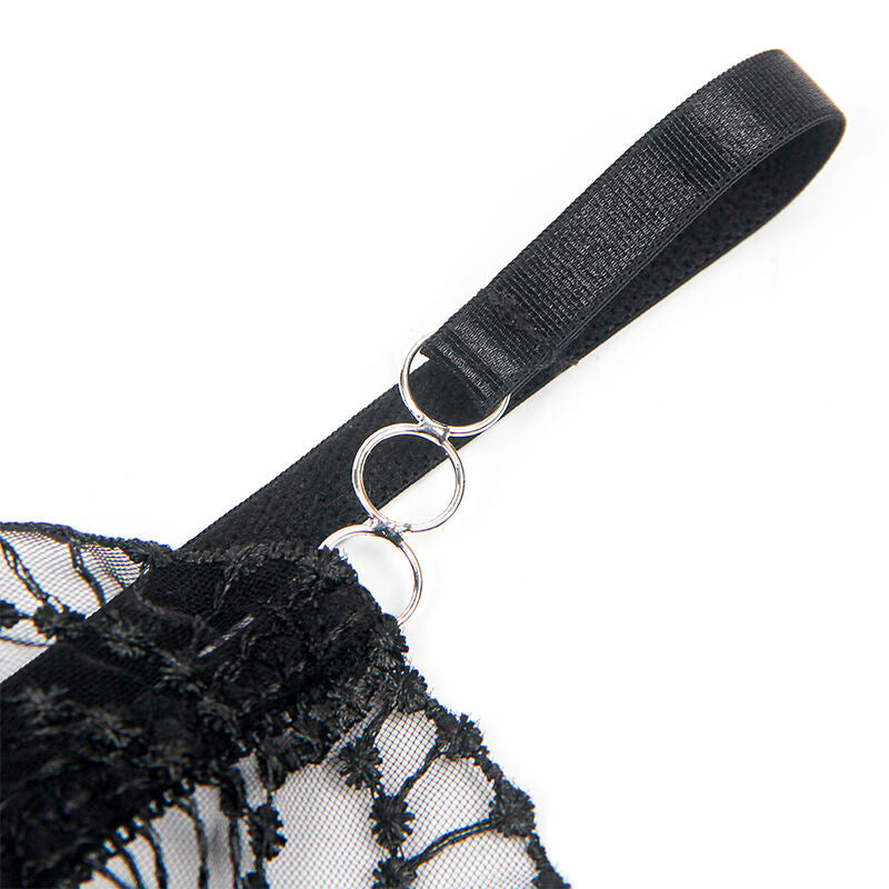 SUBBLIME - 955212 BODY TRANSPARENT AVEC DENTELLE CREUSE NOIRE S/M